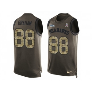 Men's Nike Seattle Seahawks #88 Jimmy Graham Limited Green Salute to Service Tank Top NFL Jersey