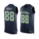 Men's Nike Seattle Seahawks #88 Will Dissly Limited Steel Blue Player Name & Number Tank Top NFL Jersey