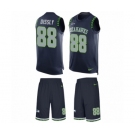 Men's Nike Seattle Seahawks #88 Will Dissly Limited Steel Blue Tank Top Suit NFL Jersey