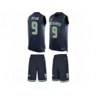 Men's Nike Seattle Seahawks #9 Jon Ryan Limited Steel Blue Tank Top Suit NFL Jersey