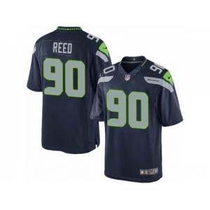 Men's Nike Seattle Seahawks #90 Jarran Reed Limited Steel Blue Team Color NFL Jersey