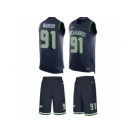 Men's Nike Seattle Seahawks #91 Cassius Marsh Limited Steel Blue Tank Top Suit NFL Jersey