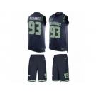 Men's Nike Seattle Seahawks #93 Tony McDaniel Limited Steel Blue Tank Top Suit NFL Jersey