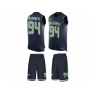 Men's Nike Seattle Seahawks #94 Malik McDowell Limited Steel Blue Tank Top Suit NFL Jersey