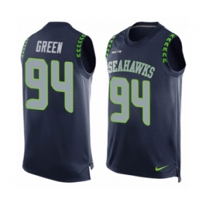 Men's Nike Seattle Seahawks #94 Rasheem Green Limited Steel Blue Player Name & Number Tank Top NFL Jersey