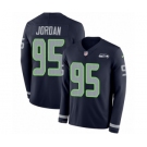 Men's Nike Seattle Seahawks #95 Dion Jordan Limited Navy Blue Therma Long Sleeve NFL Jersey