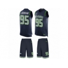 Men's Nike Seattle Seahawks #95 Dion Jordan Limited Steel Blue Tank Top Suit NFL Jersey