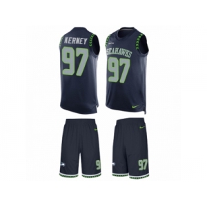 Men's Nike Seattle Seahawks #97 Patrick Kerney Limited Steel Blue Tank Top Suit NFL Jersey