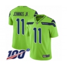 Men's Seattle Seahawks #11 Gary Jennings Jr. Limited Green Rush Vapor Untouchable 100th Season Football Jersey