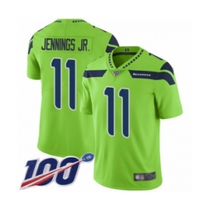 Men's Seattle Seahawks #11 Gary Jennings Jr. Limited Green Rush Vapor Untouchable 100th Season Football Jersey