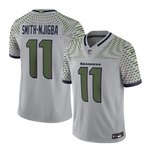 Men's Seattle Seahawks #11 Jaxon Smith-Njigba Gray 2025 F.U.S.E. “Rivalries” Vapor Untouchable Limited Football Stitched Jersey
