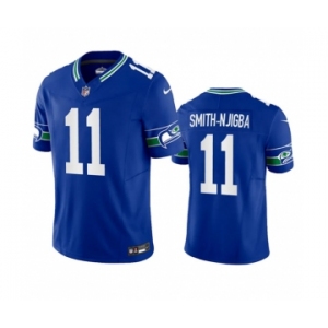 Men's Seattle Seahawks #11 Jaxon Smith-Njigba Royal 2023 F.U.S.E. Vapor Limited Throwback Stitched Jersey