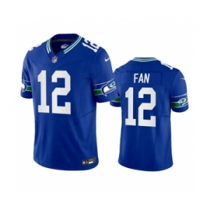 Men's Seattle Seahawks 12th Fan Royal 2023 F.U.S.E. Vapor Limited Throwback Stitched Jersey