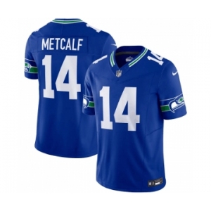 Men's Seattle Seahawks #14 D.K. Metcalf Royal 2023 F.U.S.E. Vapor Limited Throwback Stitched Jersey