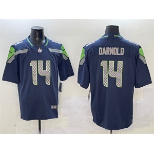 Men's Seattle Seahawks #14 Sam Darnold Navy 2025 Vapor Limited Football Stitched Jersey