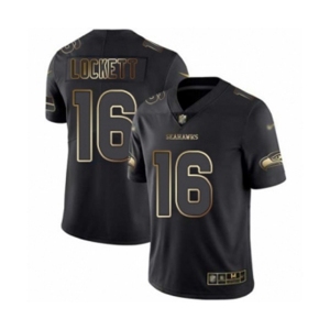 Men's Seattle Seahawks #16 Tyler Lockett Black Gold Vapor Untouchable Limited Football Jersey