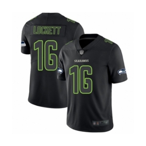 Men's Seattle Seahawks #16 Tyler Lockett Limited Black Rush Impact Football Jersey