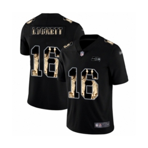 Men's Seattle Seahawks #16 Tyler Lockett Limited Black Statue of Liberty Football Jersey