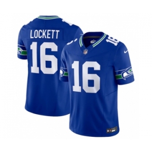 Men's Seattle Seahawks #16 Tyler Lockett Royal 2023 F.U.S.E. Vapor Limited Throwback Stitched Jersey