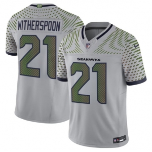 Men's Seattle Seahawks #21 Devon Witherspoon Gray 2025 F.U.S.E. “Rivalries” Vapor Limited Football Stitched Jersey