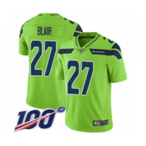 Men's Seattle Seahawks #27 Marquise Blair Limited Green Rush Vapor Untouchable 100th Season Football Jersey