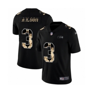 Men's Seattle Seahawks #3 Russell Wilson Limited Black Statue of Liberty Football Jersey