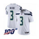 Men's Seattle Seahawks #3 Russell Wilson White Vapor Untouchable Limited Player 100th Season Football Jersey