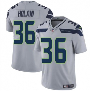 Men's Seattle Seahawks #36 George Holani Gray Vapor Limited Football Stitched Jersey