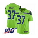 Men's Seattle Seahawks #37 Quandre Diggs Limited Green Rush Vapor Untouchable 100th Season Football Jersey