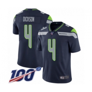 Men's Seattle Seahawks #4 Michael Dickson Navy Blue Team Color Vapor Untouchable Limited Player 100th Season Football Jersey