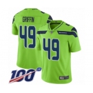 Men's Seattle Seahawks #49 Shaquem Griffin Limited Green Rush Vapor Untouchable 100th Season Football Jersey