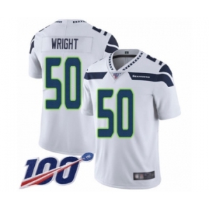 Men's Seattle Seahawks #50 K.J. Wright White Vapor Untouchable Limited Player 100th Season Football Jersey