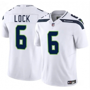 Men's Seattle Seahawks #6 Drew Lock White 2025 F.U.S.E. Vapor Limited Football Stitched Jersey