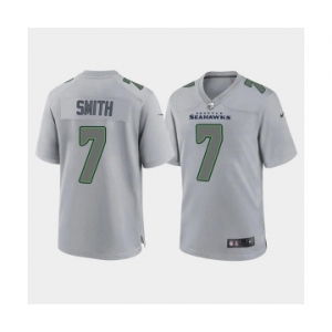 Men's Seattle Seahawks #7 Geno Smith Gray Atmosphere Fashion Stitched Game Jersey