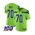 Men's Seattle Seahawks #70 Mike Iupati Limited Green Rush Vapor Untouchable 100th Season Football Jersey