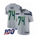 Men's Seattle Seahawks #74 George Fant Grey Alternate Vapor Untouchable Limited Player 100th Season Football Jersey