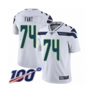 Men's Seattle Seahawks #74 George Fant White Vapor Untouchable Limited Player 100th Season Football Jersey