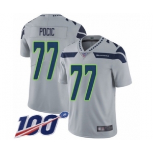Men's Seattle Seahawks #77 Ethan Pocic Grey Alternate Vapor Untouchable Limited Player 100th Season Football Jersey