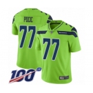 Men's Seattle Seahawks #77 Ethan Pocic Limited Green Rush Vapor Untouchable 100th Season Football Jersey
