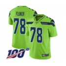 Men's Seattle Seahawks #78 D.J. Fluker Limited Green Rush Vapor Untouchable 100th Season Football Jersey