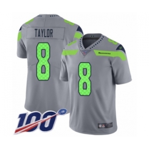 Men's Seattle Seahawks #8 Jamar Taylor Limited Silver Inverted Legend 100th Season Football Jersey