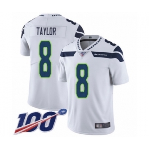 Men's Seattle Seahawks #8 Jamar Taylor White Vapor Untouchable Limited Player 100th Season Football Jersey
