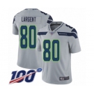 Men's Seattle Seahawks #80 Steve Largent Grey Alternate Vapor Untouchable Limited Player 100th Season Football Jersey