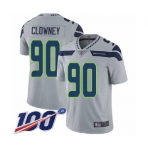 Men's Seattle Seahawks #90 Jadeveon Clowney Grey Alternate Vapor Untouchable Limited Player 100th Season Football Jersey