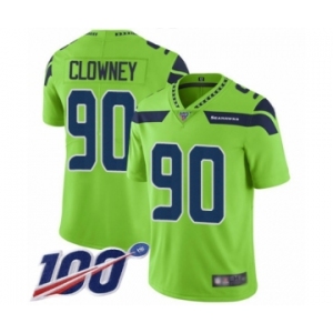 Men's Seattle Seahawks #90 Jadeveon Clowney Limited Green Rush Vapor Untouchable 100th Season Football Jersey