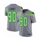 Men's Seattle Seahawks #90 Jadeveon Clowney Limited Silver Inverted Legend Football Jersey