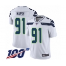 Men's Seattle Seahawks #91 Cassius Marsh White Vapor Untouchable Limited Player 100th Season Football Jersey