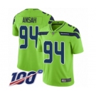 Men's Seattle Seahawks #94 Ezekiel Ansah Limited Green Rush Vapor Untouchable 100th Season Football Jersey