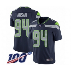 Men's Seattle Seahawks #94 Ezekiel Ansah Navy Blue Team Color Vapor Untouchable Limited Player 100th Season Football Jersey