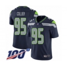 Men's Seattle Seahawks #95 L.J. Collier Navy Blue Team Color Vapor Untouchable Limited Player 100th Season Football Jersey